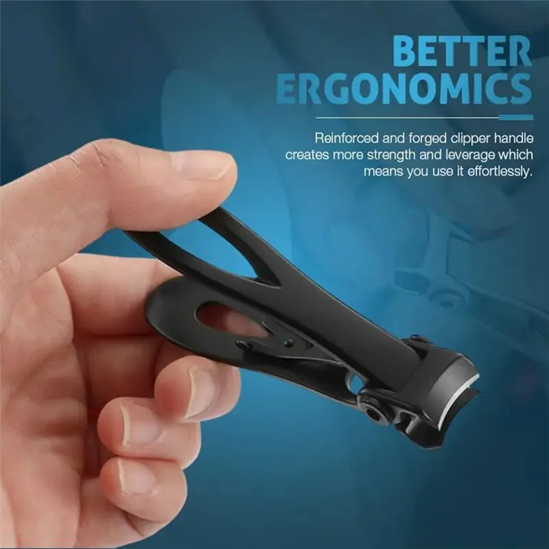 2PCS Large Opening Nail Clippers Thick Nail Trimmer Stainless Steel Professional Large Opening Tool Silver