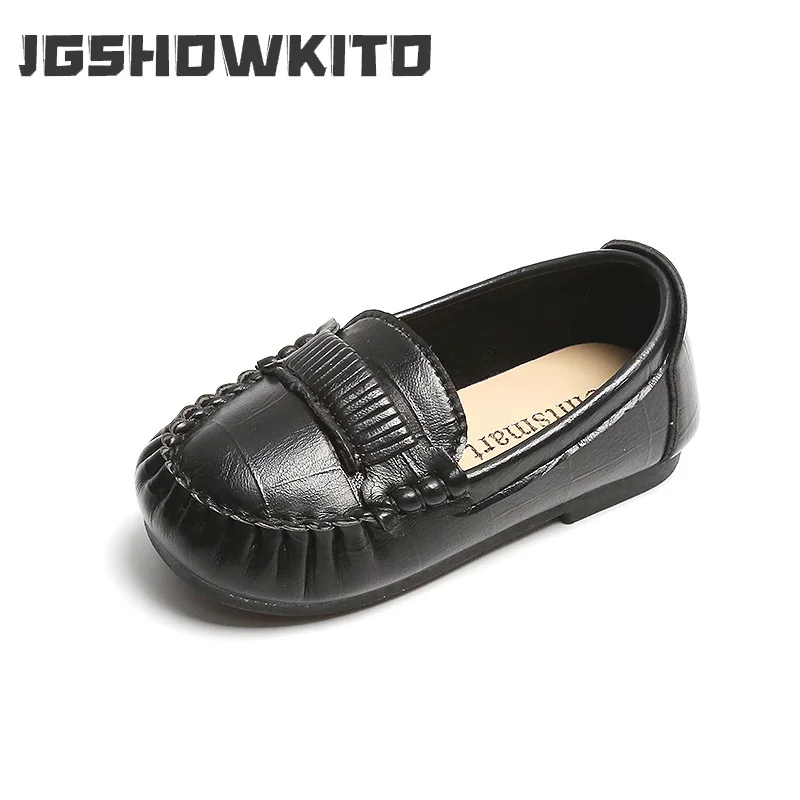 

Мокасины детские кожаные, без шнуровки, на плоской подошве
