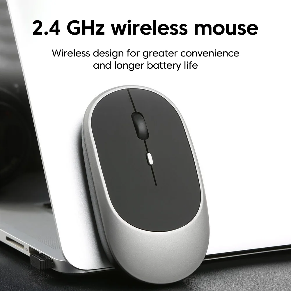 Mouse Bluetooth Wireless 800/1200/1600DPI con Regolazione a 3 Velocità, Connessione Doppia Wireless 2.4G+Bluetooth 5.2 per Laptop e Computer - immagine 2