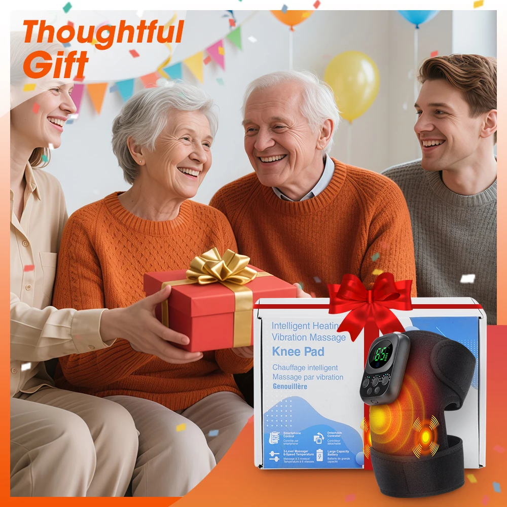 EMS Knee Massage Pad Heating Vibration APP Comtrol Thermal Shoulder Elbow Massager 3 in 1 Hot Compress Knee Brace Belt