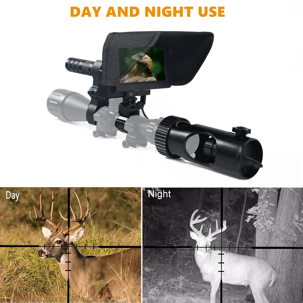 Megaorei Night Vision Riflescopes 4.3 inch Display Infrared Flashlight HD 720P Video Recording DIY Hunting Night Vision Device 2 night vision riflescope