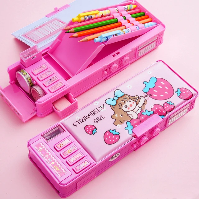 Stationery Kids Cartoon Pencil Storage Box  Plastic Pencil Box - Cute  Pencil Case - Aliexpress