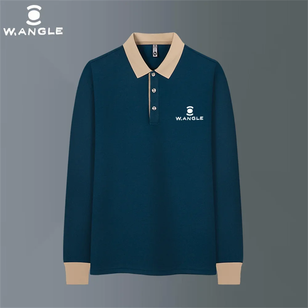 WANGLE 남녀공용 골프 상의 용수철, 캐주얼 비즈니스 티셔츠, 야외 스포츠, 빠른 건조, 긴팔 폴로 셔츠, 패션