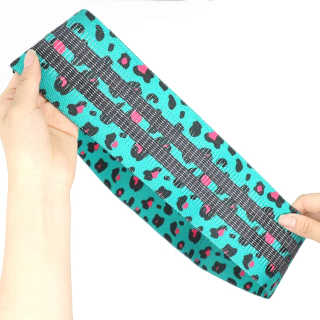 Green Leopard Print Fitness Resistance Bands Hip Lifting Set Bands Red Handy Accesorios Para Yoga Pilates Home Gym Equipment 3