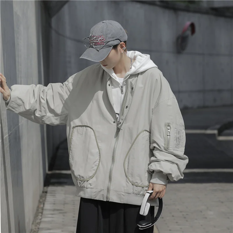 Y2K Trend Spring Autumn Men's Jacket Coat Waterproof Jacket Outdoor Hiking Travel Fishing Windbreaker Male Bomber Pilot Jackets