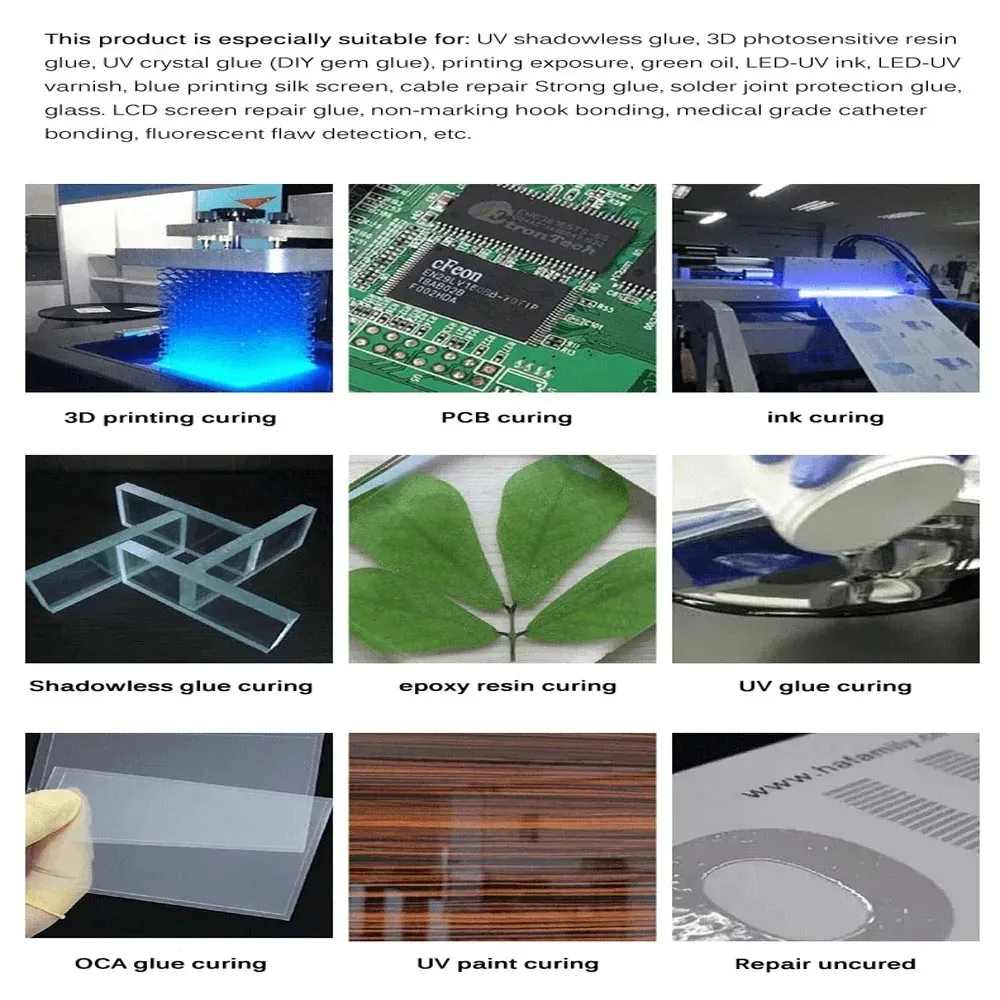 50W/100W/200W UV Curing Lamp 365nm/395nm/405nm Fluorescent Detection Shadowless Glue Projection