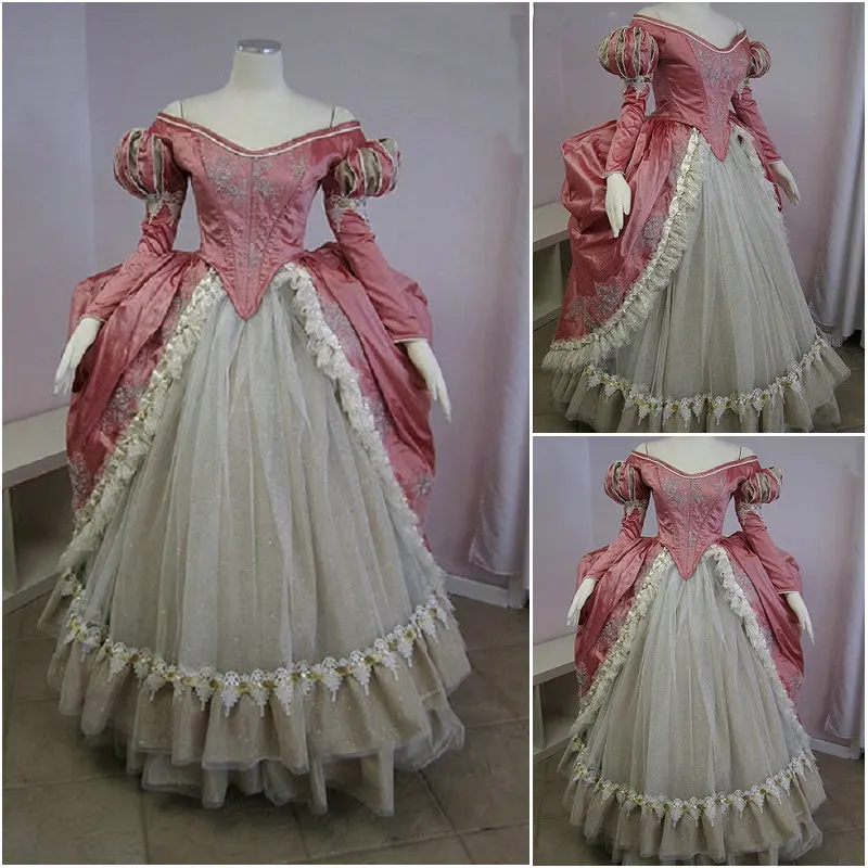 

Pink Fantasy Princess Dress Halloween Dresses Gothic Cosplay Victorian dress Renaissance Dress Steampunk dress custom made