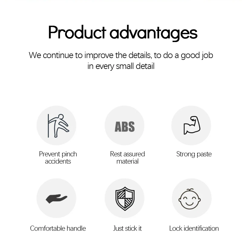 Description Picture 4 of itemHome Universal ABS Protection Device for Children Safety ABS Anti-open Handle Locks Door Lever Lock Baby Kids Safety Doors Lock