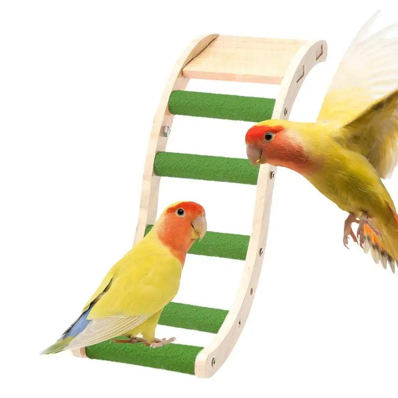 

Hardwood Bird Ladder Perch Wood Toy For Climbing Wood Climbing Ladder Perch Toy Parakeets Climbing Accessories For Medium And