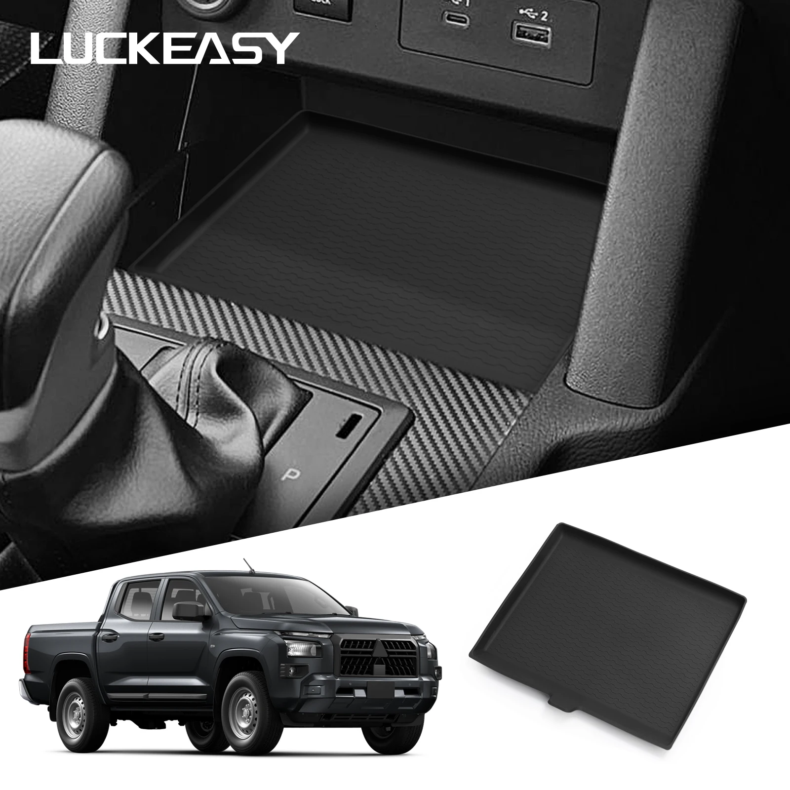 Car Non Slip Mat Non Slip Mat Silicone Anti Slip Pad Silicone Anti Skid Pad for Mitsubishi Triton Center Console Anti Slip Pad Protective Mat Accessories Only Fit Without Wireless Charging Model