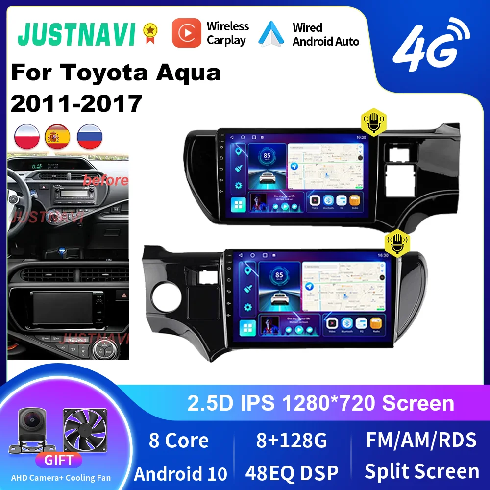 

JUSTNAVI Android стерео Автомагнитола для Toyota Aqua 2011-2017 мультимедийная Автомагнитола навигация GPS Видео DSP плеер головное устройство 2DIN