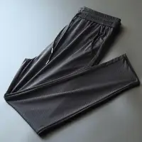 Fashion Men Pants All-matched with Pocket Black Solid Color Drawstring Trousers  Pencil Pants Skin-friendly 6