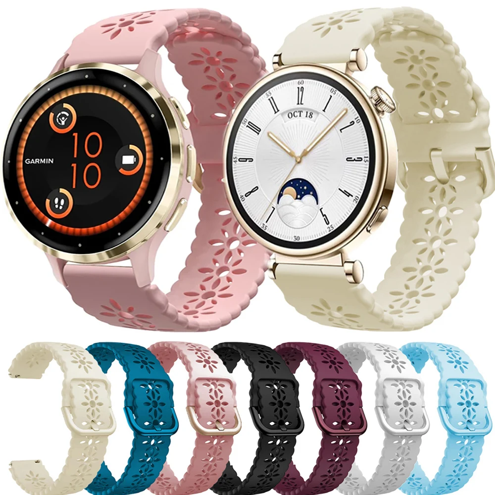 Cinturino In Silicone Da 18Mm Per Garmin Venu 3S Venu 2S Forerunner 255S 265S Vivoactive 4S Vivomove 3S Cinturino Cinturino Smartwatch