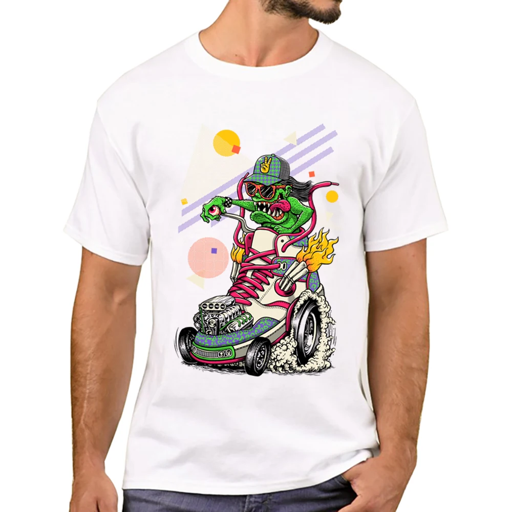 TEEHUB Nouveauté Ride It, Kick It Hommes Mode Monstre Imprimé T-shirt À Manches Courtes T-shirt Hipster Cool Design Tops_voghion.com