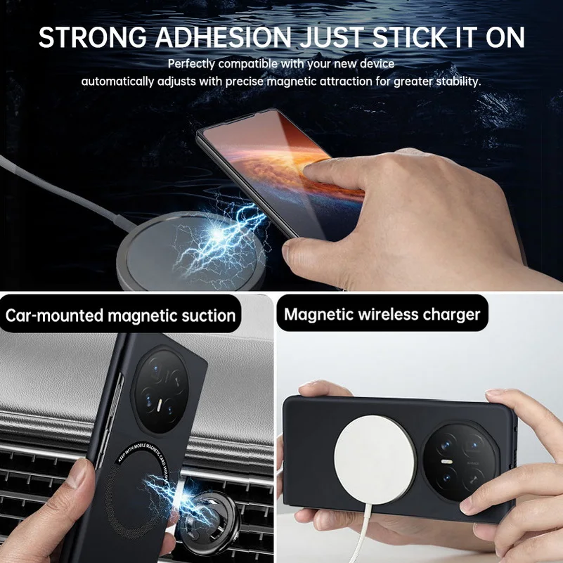 Ultra-Thin Frameless Luxury Phone Case with Magnetic Ring and Hard Protective Cover