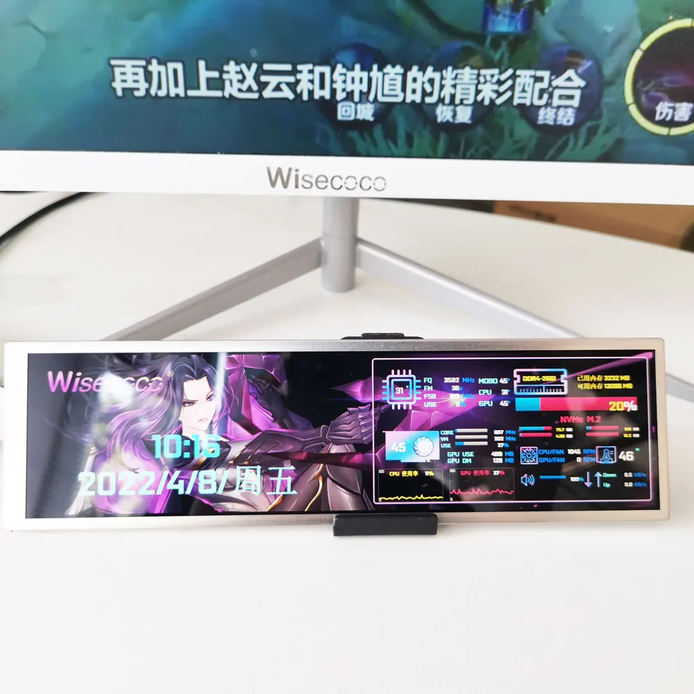 Wisecoco 8.8 Polegada Ips Tela Lcd 1920*480 Aida64 Display Mipi 40 Pinos Hsd088ipw1 Micro Usb Placa de Controlador Automotivo Display Painéis e LCDs p/ tablet - Imagem 2