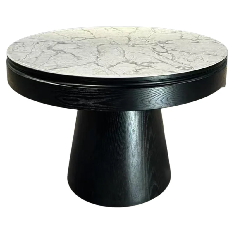 Large round table, round, deformable, solid wood, microcrystalline ...