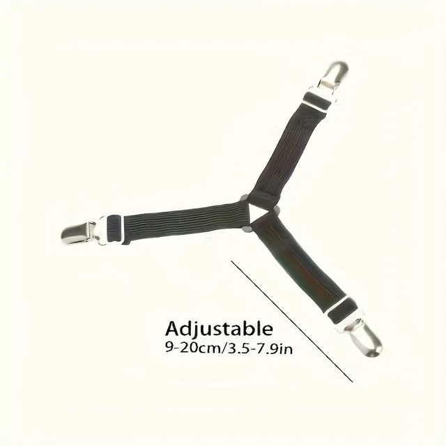 Clips de drap-housse antidérapants, Solution de stabilisation multi-surfaces pour l'optimisation des literie/canapé, Composite polymère texturée 4 pièces 4