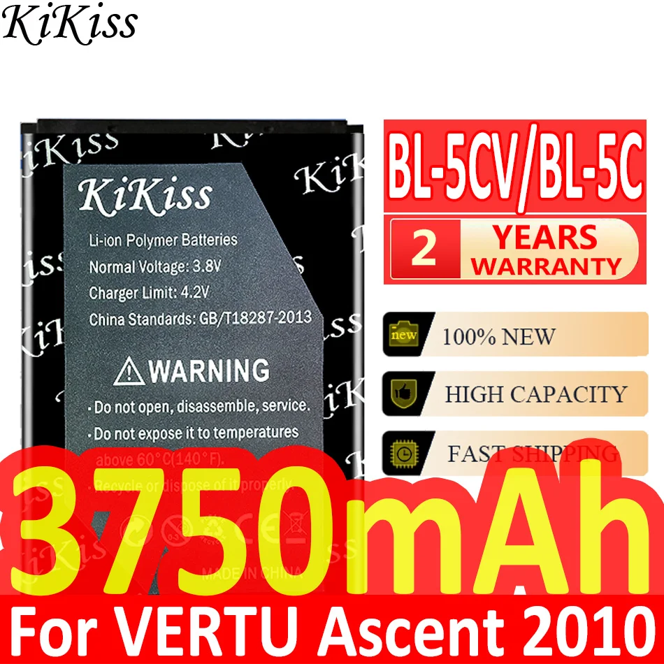 Batteria Kikiss 3750Mah Bl-5Cv Bl-5C Per Vertu Ascent 2010/Signature S Design/Per Vertu X Batteria + Numero Di Tracciamento