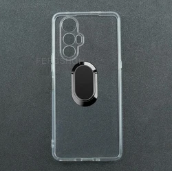 Cubot Max5 6.95 Ring Holder Phone Cover - TPU Soft Silicone Case for Cubot Max 5 (Clear Tpu A Black)
