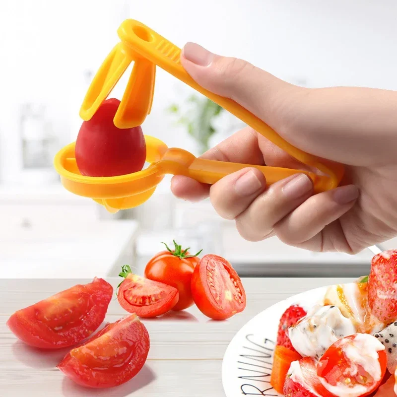 Tomato Slicer Cutter Grape Tools Cherry Kitchen Pizza Fruit Splitter  Artifact Small Tomatoes Accessories Manual Cut Gadget 1pc