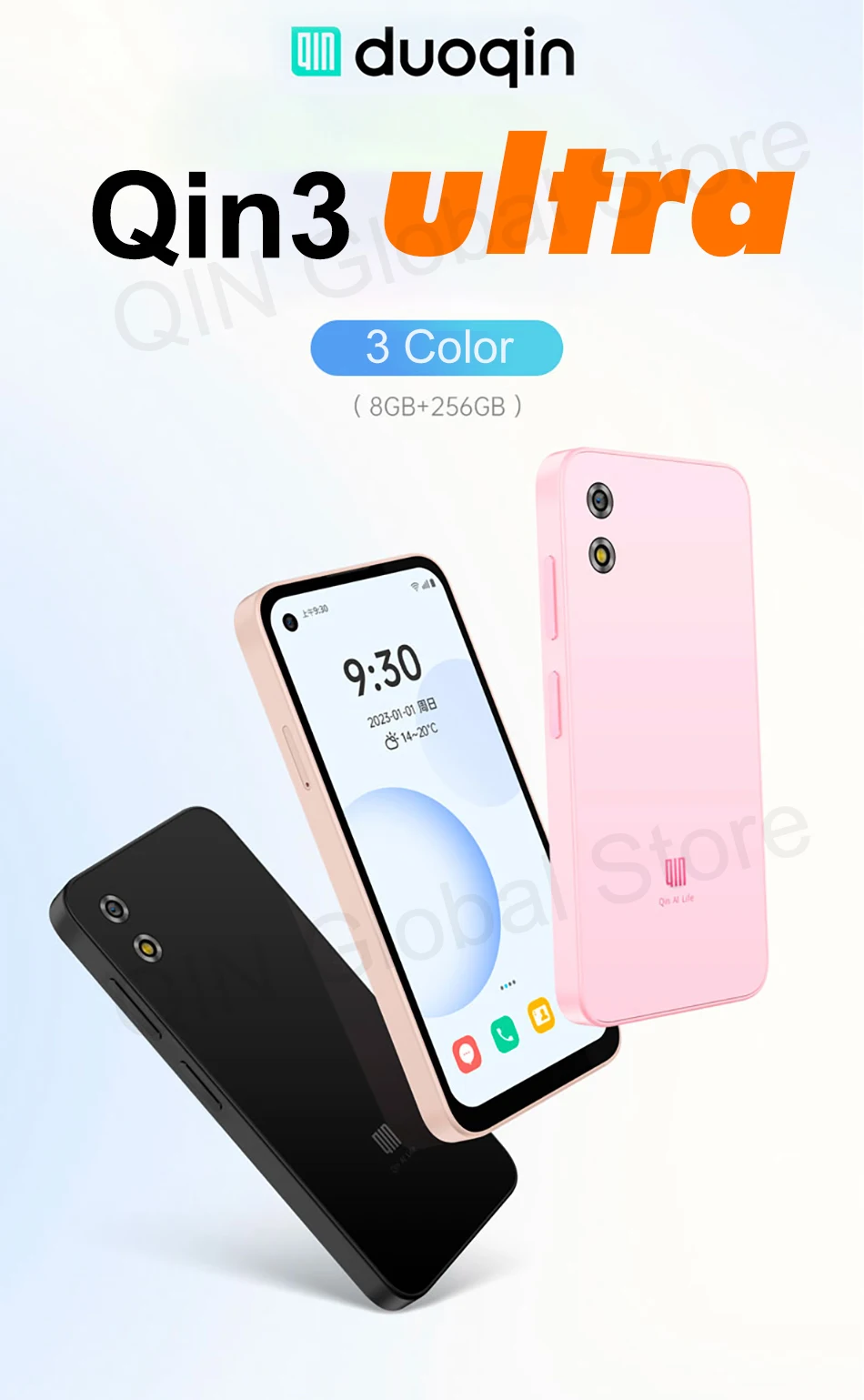 Qin 3 ultra MTK G99 5,02 дюймов 8 Гб 256 Гб Wifi Bluetooth 5,2 ...