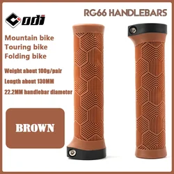 Vibrant Ergonomic MTB Handlebar Grips - Multicolor Rubber Bicycle Grips (Brown pair)