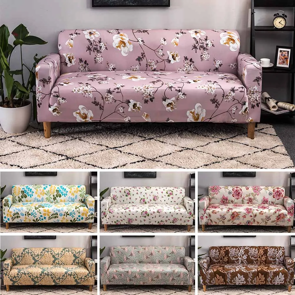 

3 Seater Sofa Cover Floral Printed Couch Stretch All-inclusive Slipcover Protector s For Office Living Room Y417