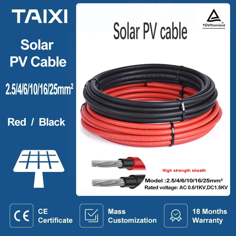Solar Photovoltaik PV Kabel Draht Batterie Anschluss Kabel 4 6 8