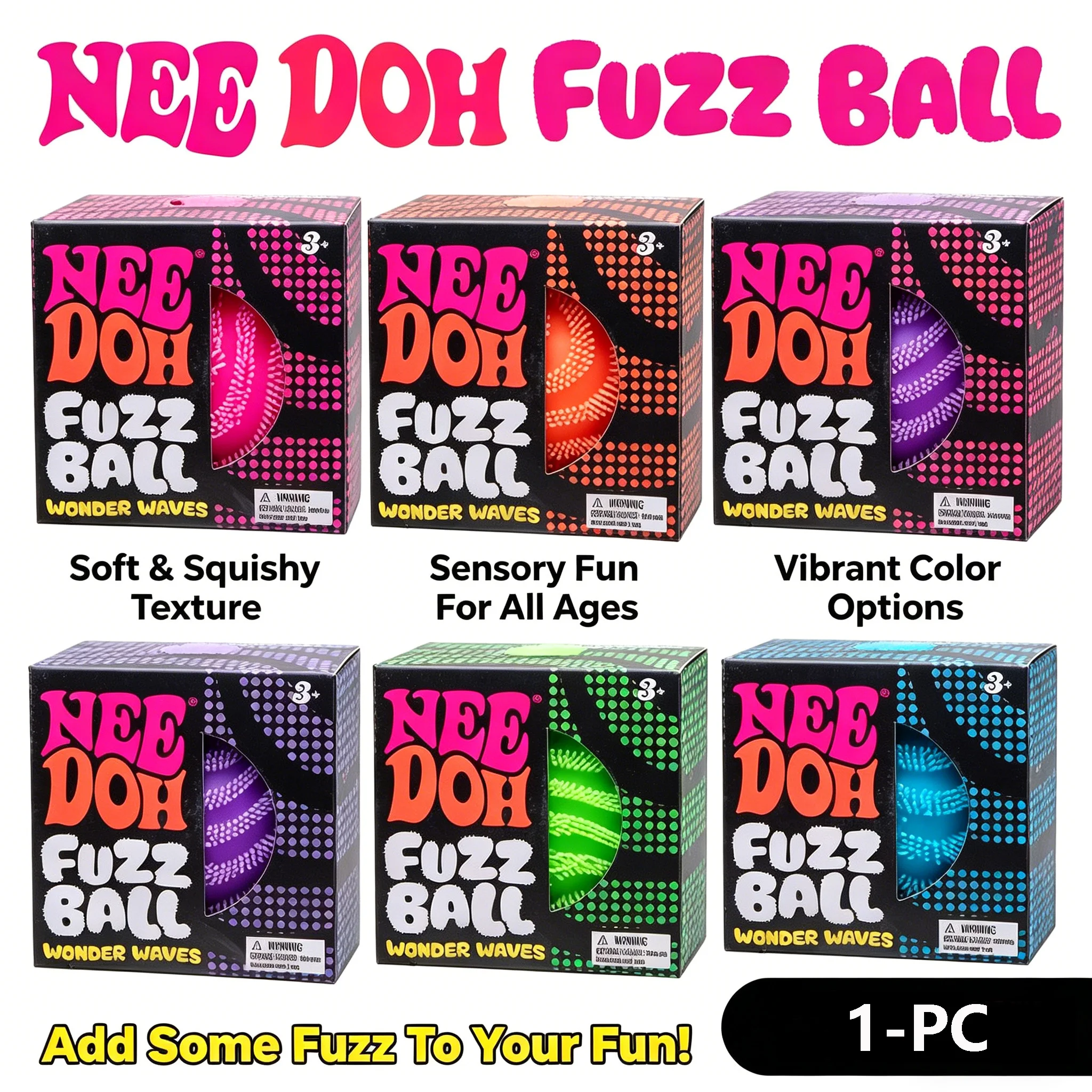 Nee Doh Fuzz Ball Blind Box Serie Desktop-Deko Stressabbau-Spielzeug Geeignet für Menschen unter Druck Spaßiger Weicher Stressball