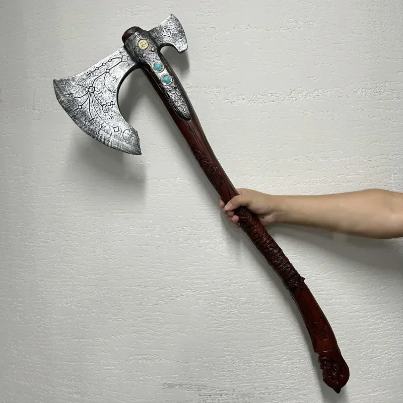 92cm God of War Leviathan Axe Weapon Model PU Material Detachable Kratos Sword Samurai Ornaments Collection Desktop Display Toy 2