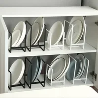 2 pièces Égouttoir à vaisselle superposable pour tiroir de meuble de cuisine, avec compartiments pour assiettes 4