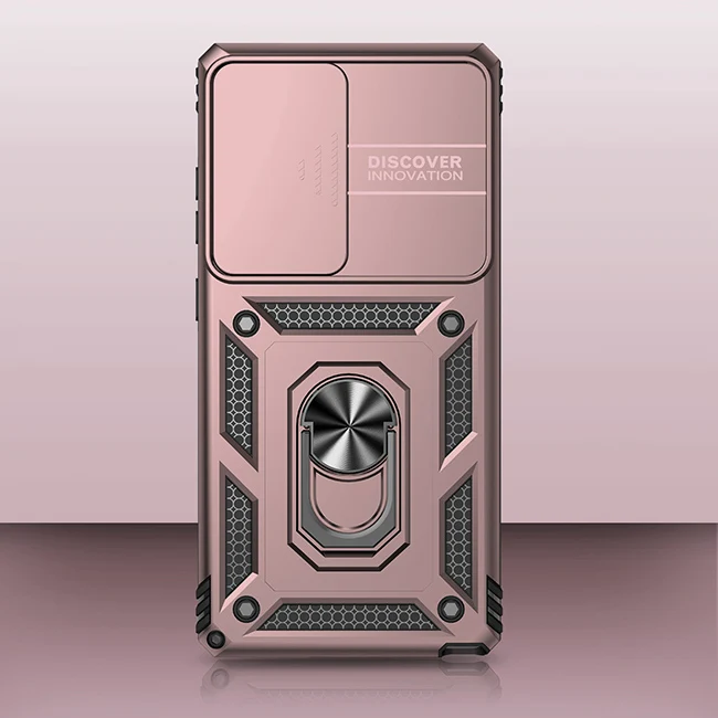 Protective Case with Slide Lens Cover and Rotating Ring Stand