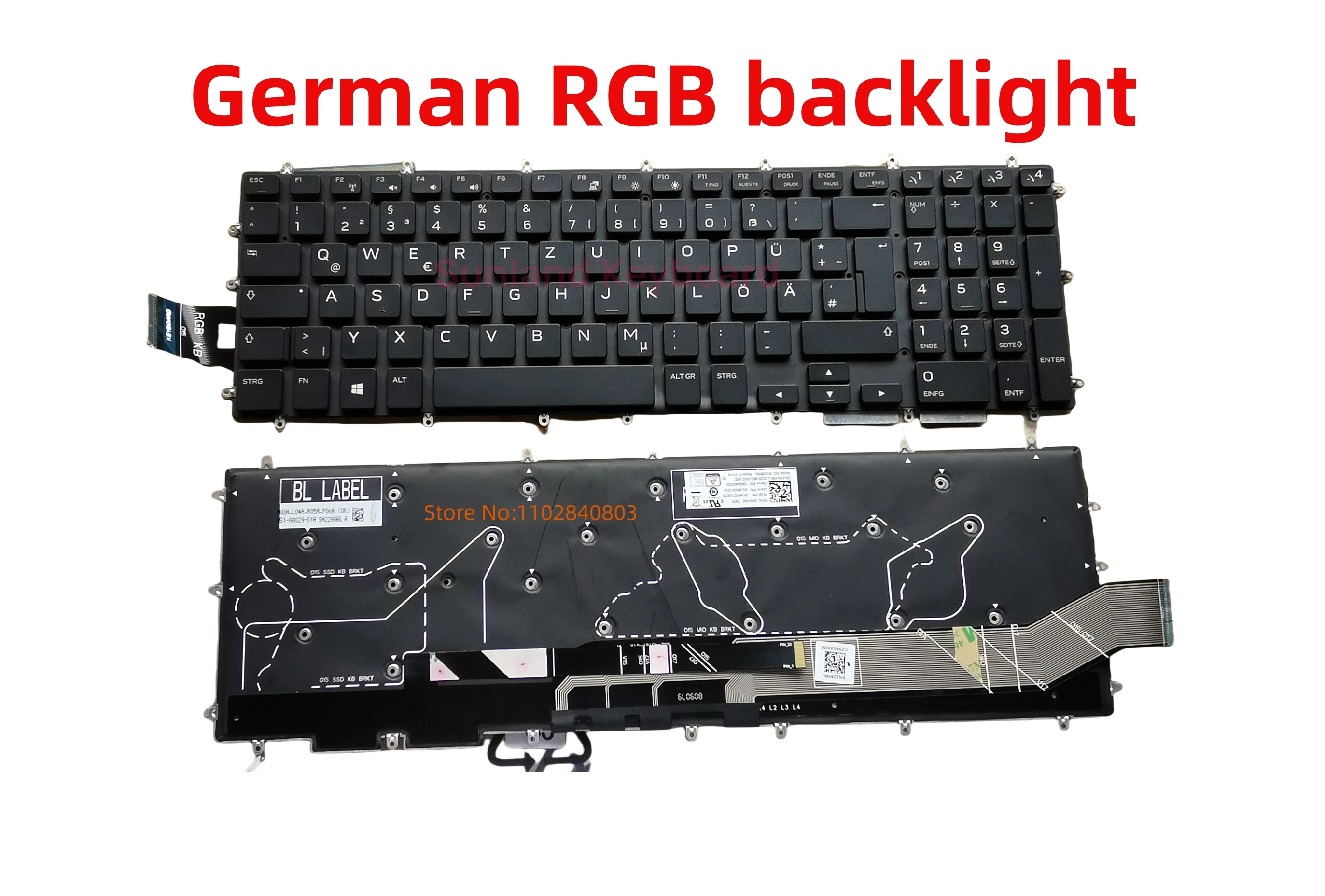 FR GR JP UK LA 노트북 RGB 백라이트 키보드, 델 앨리언웨어 M15 R1 M17 R1 2019 P79F P79F001 P37E P37E001 1PGHR 01PGHR, 신제품
