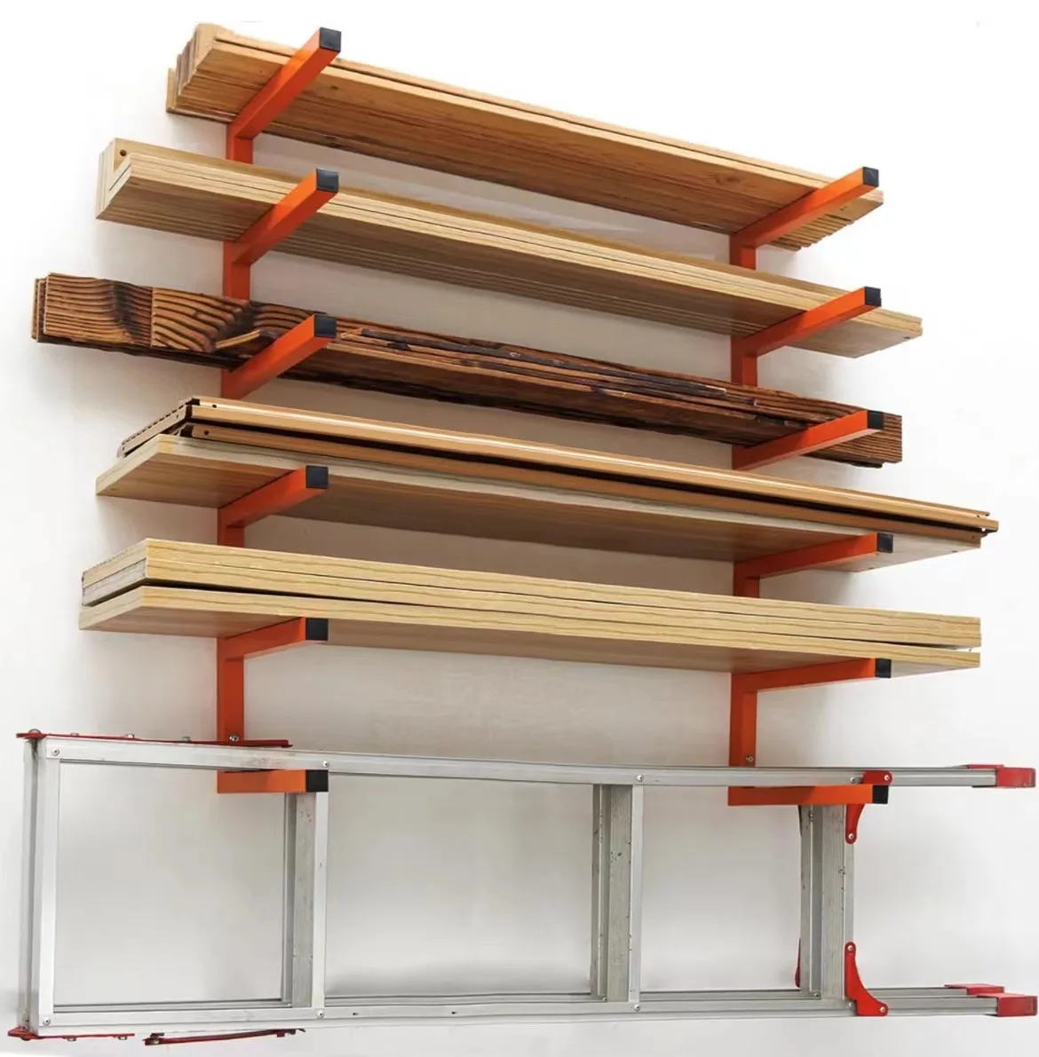 2-4Pcs-Indoor-Outdoor-Firewood-Rack-Wall-Mount-Wood-Organizer-and ...