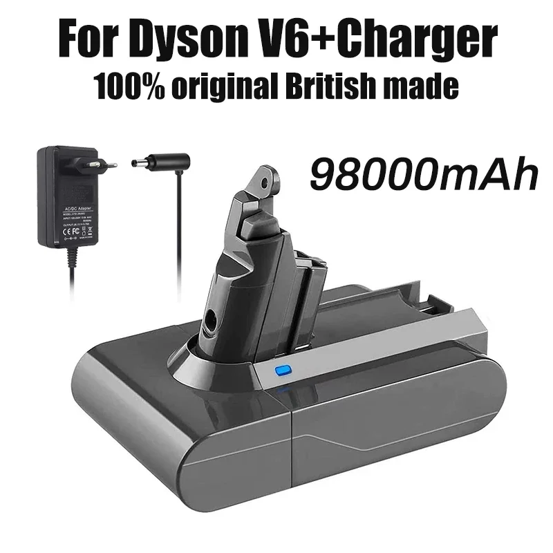 

2022 98000mAh 21.6V 98.0Ah Li-ion Battery for Dyson V6 DC58 DC59 DC61 DC62 DC74 SV09 SV07 SV03 965874-02 Vacuum Cleaner Battery