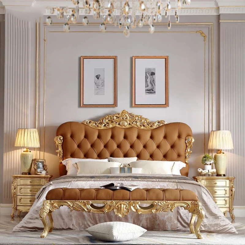 Supporto Di Lusso Letto Matrimoniale King Size Estetico Letto Matrimoniale Queen Loft Living Leather European Camas Accessori Per La Casa Matrimoniale