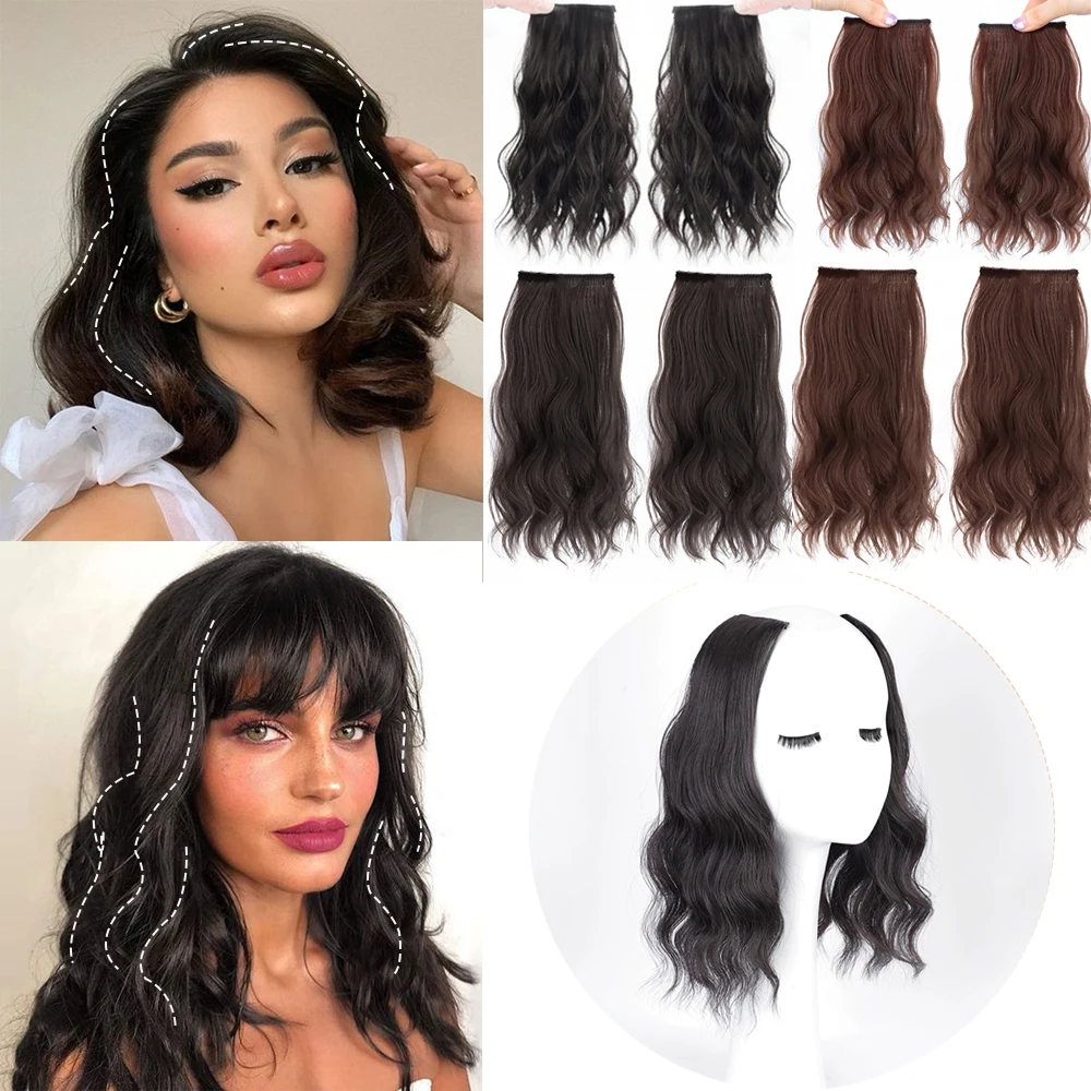Synthetic Curly Pad Hair Piece Pad High Hair Root Increase Volume on Both Sides Invisible Water Ripple Extension Piece Hair Extensions
