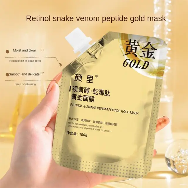 Strong Hydration Snake Peptide Gold Mask Effective Skin Care Apply Mask Cream Easy-to-use Stripping Formula Firming Skin