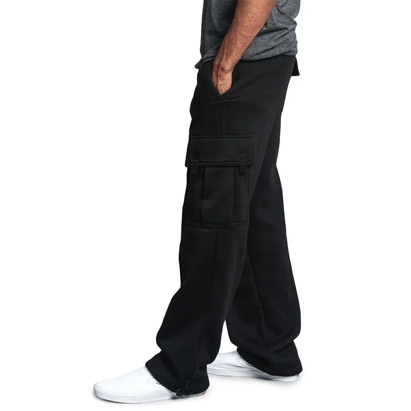 2023 Men's Multi Pocket Overalls Pants Casual Cargo Pants Men Clothing Regular Solid Sweatpants Men Baggy Cargo Pants Men