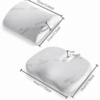 Bamboo Fiber Orthopedic Memory Foam Cushion for Sedentary Back Pain Relief Cushion Comfort Office Chair Car Seat Waist Pillow 2