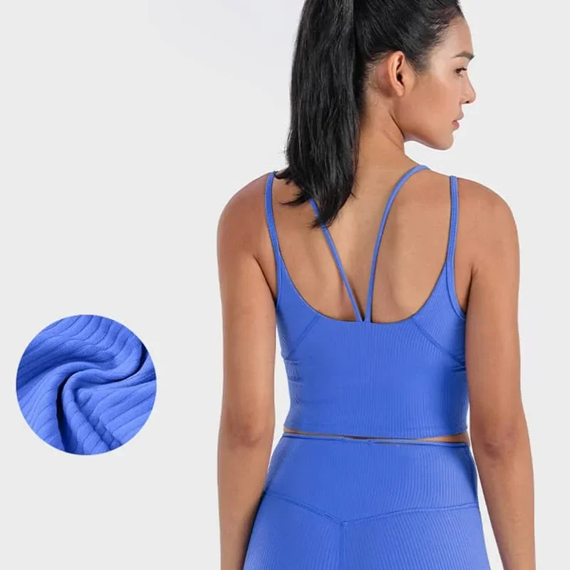 

Lulu Substitutes New Ribbed Sports Bra Sexy Short Top Fitness Yoga Wear Sports Girl Bra