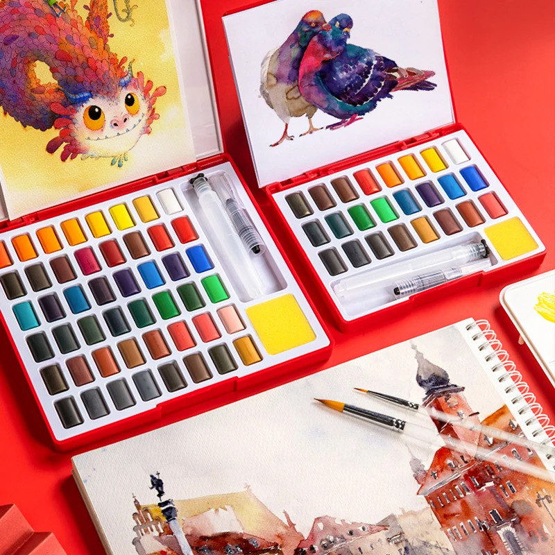 

24/36/48 цветов, однотонная фотолампа, фотография, съемная картина, пигмент, акварель, коробка для рисования