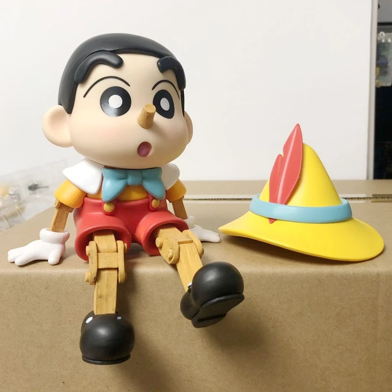 

Crayon Shin Chan Cosplay Pinocchio Figures Shinnosuke Nohara Action Figurines Anime Collection Model Statue Doll Toy For Kids