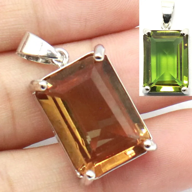 Acquista 3 Ottieni 1 Gratis 29X15Mm Zultanite Cambia Colore Alessandrite Topazio Rosa Morganite Topazio Blu Acquamarina Ciondolo In Argento Iolite