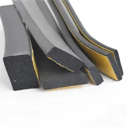 Black EPDM Self - Adhesive Foam Seal Strip - Soundproof, Anti - Collision, Strong Adhesion Gasket - Black