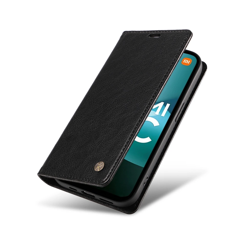 Premium Litchi Stria Magnetic Flip Leather Case