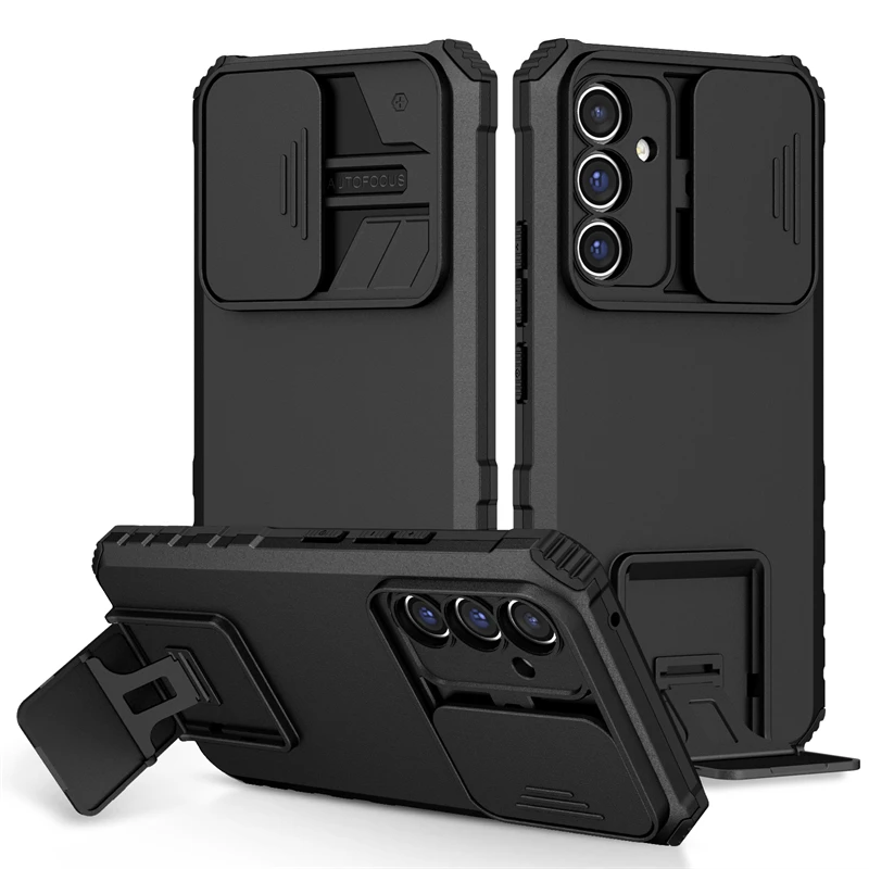 Durable Armor Kickstand Slider Camera Protector Phone Case