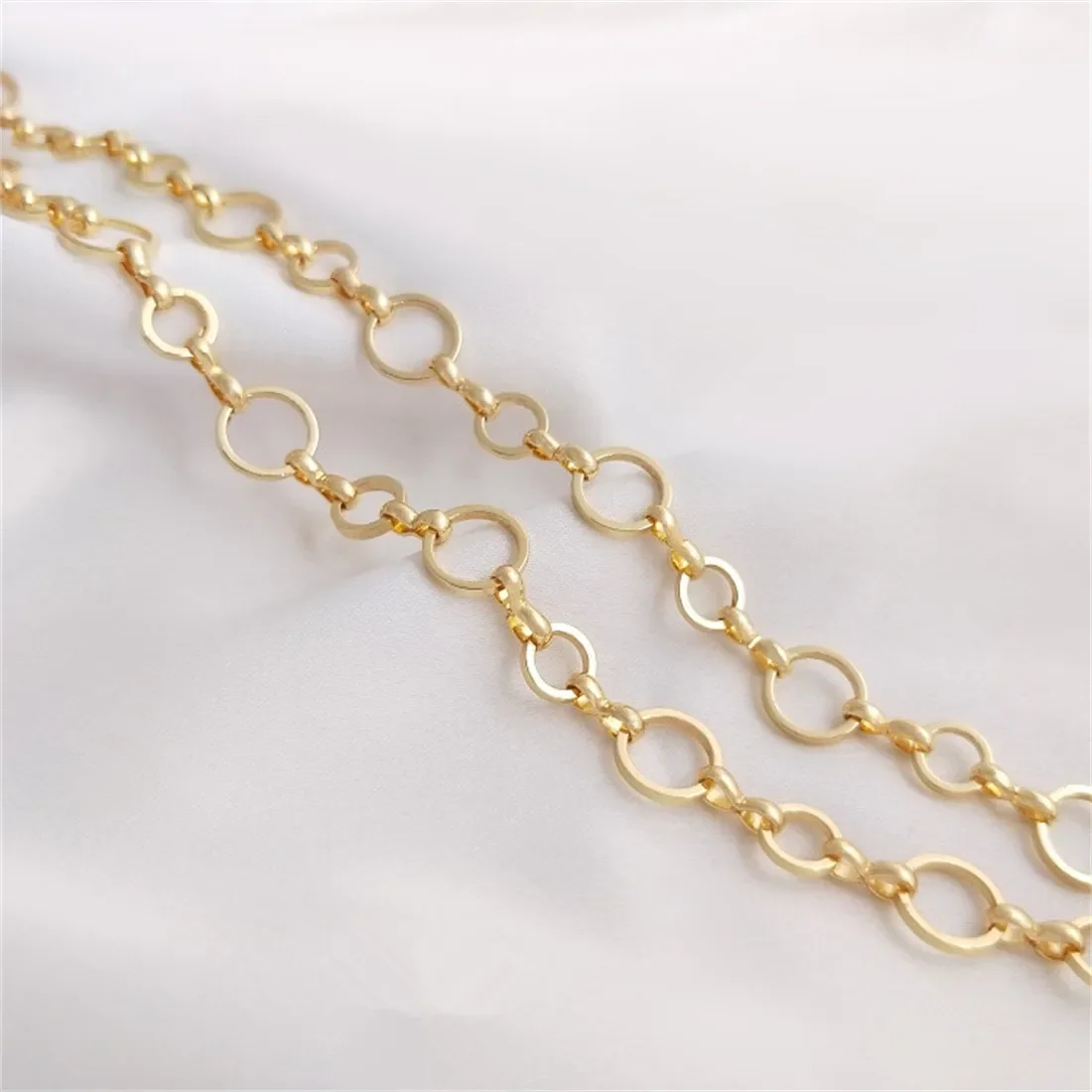 

14K Gold Package 6+8mm Circular O Chain Handcrafted Loose Chain DIY Necklace Bracelet Jewelry Chain Material B647