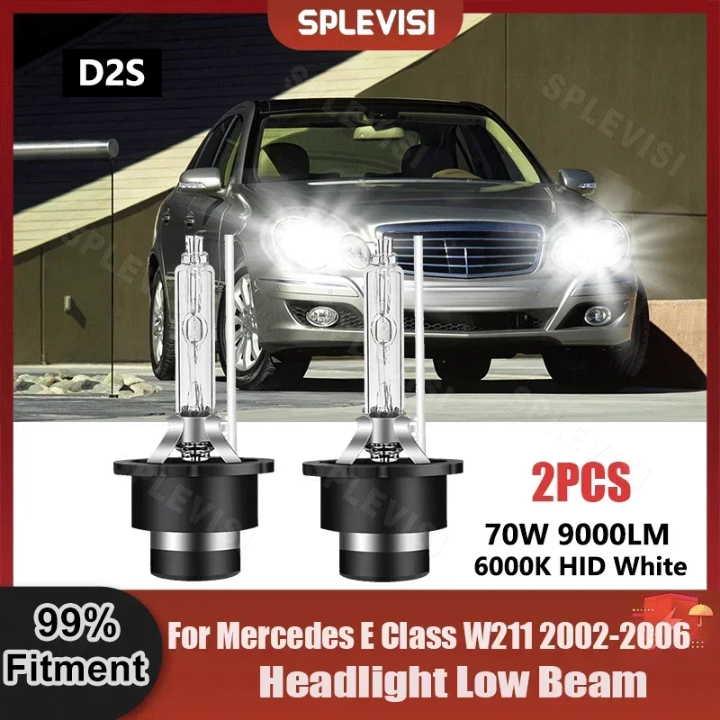 2x Plug And Play D2S Headlight Low Beam HID Xenon Light Bulb for Mercedes E Class W211 2002-2006